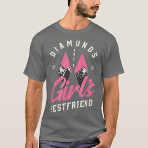 Snow Skiing Women's Diamond Girl's Best Friend Win T-Shirt