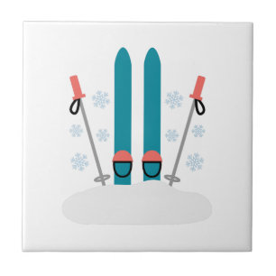 Snow Skis Tile