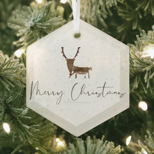 snow SlipperyJoe artistic Merry Christmas gay prid Glass Ornament