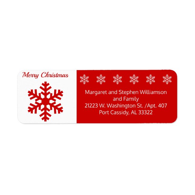 Snow Snowflakes Winter Merry Christmas Red White (Front)