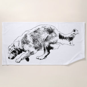 Snow-Soft Outline, Fast Form Beach Towel