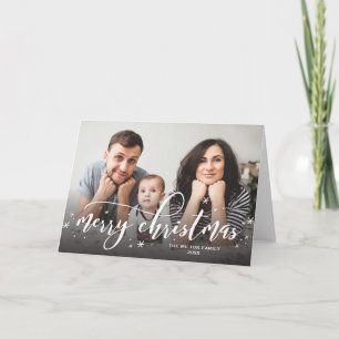 Snow Sprinkle Whimsical Christmas Photo Greeting Holiday Card