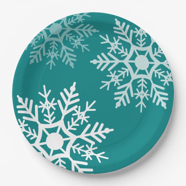 Snow Stars - Christmas - Paper Plate (Front)