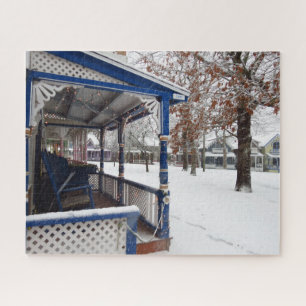 Snow Storm in Cottage City - Martha's Vineyard Jigsaw Puzzle