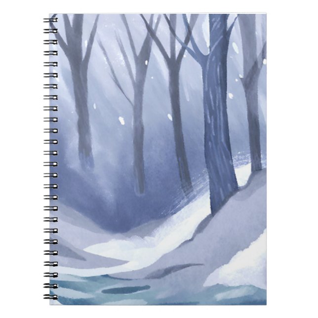 Snow Storm In The Forest Notebook (Front)