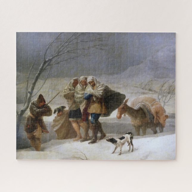 Snow Storm in Winter (by Francisco Goya) Jigsaw Puzzle (Horizontal)