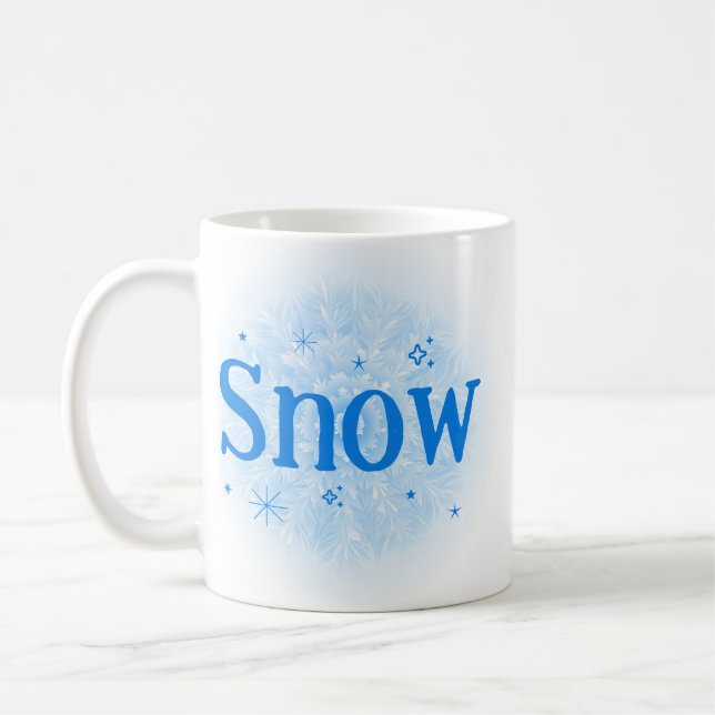 Snow-Themed Winter Ceramic Custom Coffee Mug (Left)