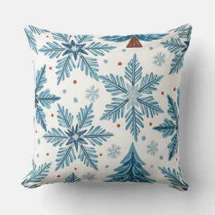 Snow throw pillow
