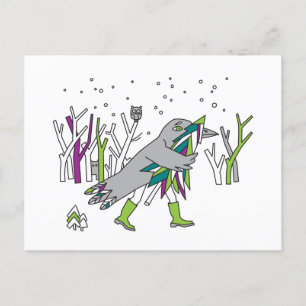 Snow time postcard