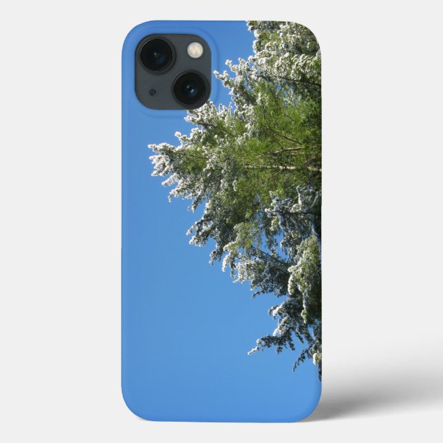 Snow-tipped Pine Tree on Blue Sky Case-Mate iPhone Case (Back)