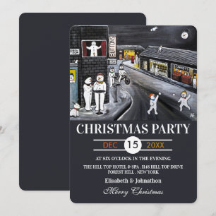 Snow Town Christmas Party Invitation