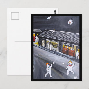 Snow Town Painting by Alfred Fox Postcard
