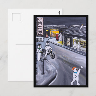 Snow Town Painting by Alfred Fox Postcard