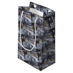 Snow Town Painting by Alfred Fox Small Gift Bag