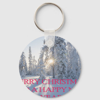 SNOW,TREES,THE SUN, READY FOR CHRISTMAS KEYCHAIN