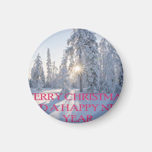 SNOW,TREES,THE SUN, READY FOR CHRISTMAS MAGNET (Front)