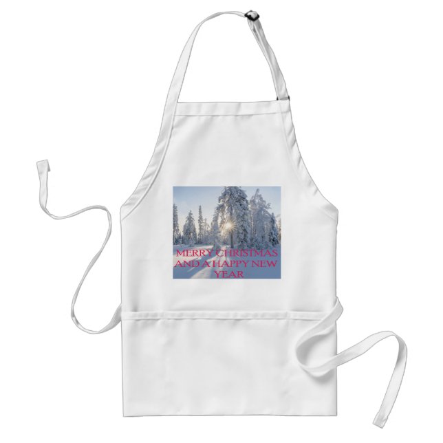 SNOW,TREES,THE SUN, READY FOR CHRISTMAS STANDARD APRON (Front)