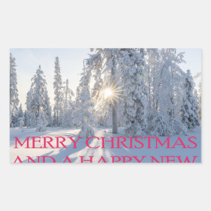 SNOW,TREES,THE SUN, READY FOR CHRISTMAS STICKER
