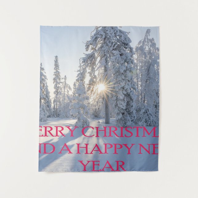SNOW,TREES,THE SUN, READY FOR CHRISTMAS TAPESTRY (Front)