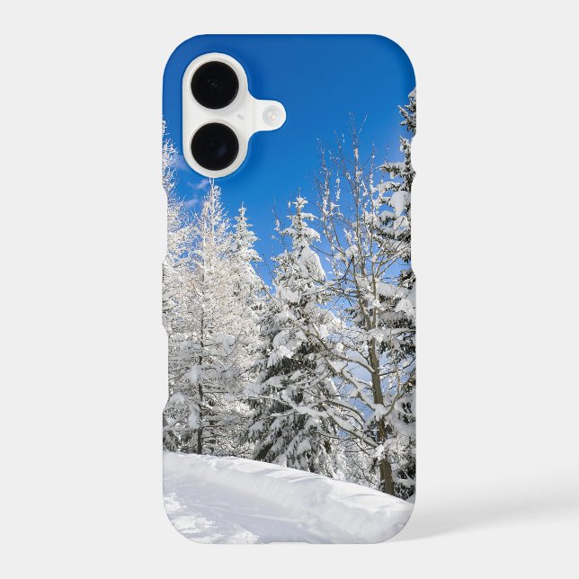 Snow trees under a clear blue sky (Back)