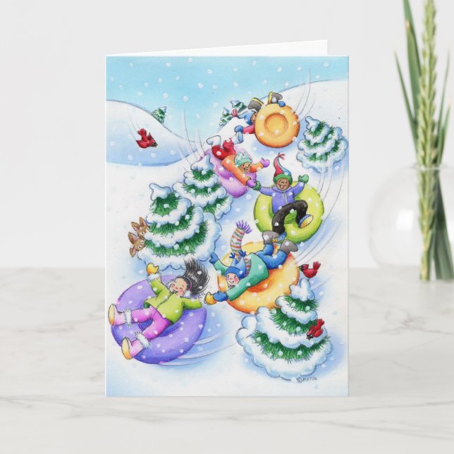 Snow Tubing Holiday Card (Front)