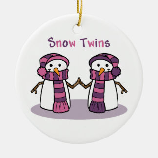 Snow Twins Girls Ceramic Ornament