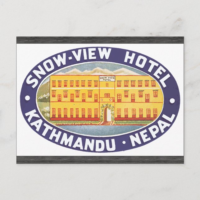 Snow-View Hotel Kathmandu Nepal, Vintage Postcard (Front)