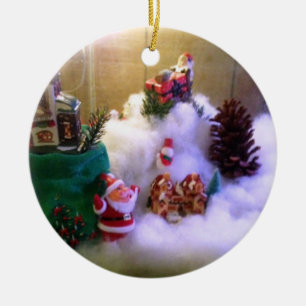 Snow Village -Terrarium Photo- Ceramic Ornament