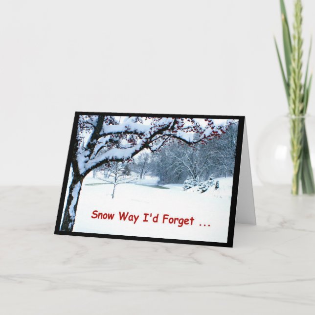 Snow Way I'd Forget To Wish You Merry Christmas! Holiday Card (Front)