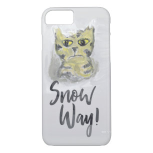 Snow Way Painted Cat Slogan Folk Art Design Case-Mate iPhone Case