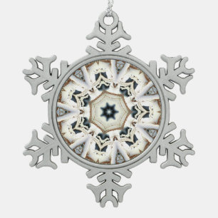 Snow Web Snowflake Pewter Christmas Ornament