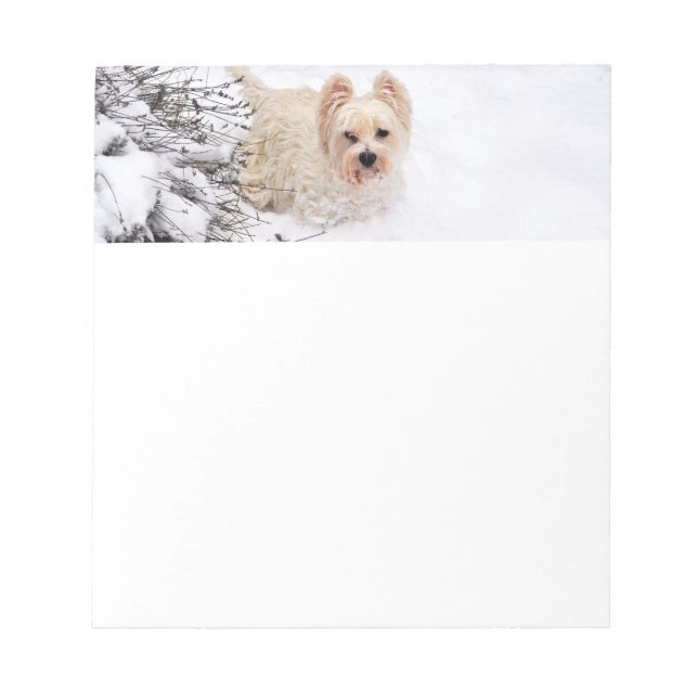 Snow Westie Dog Stationery Notepad (Front)