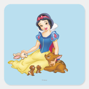 Snow White and Animal Friends Square Sticker