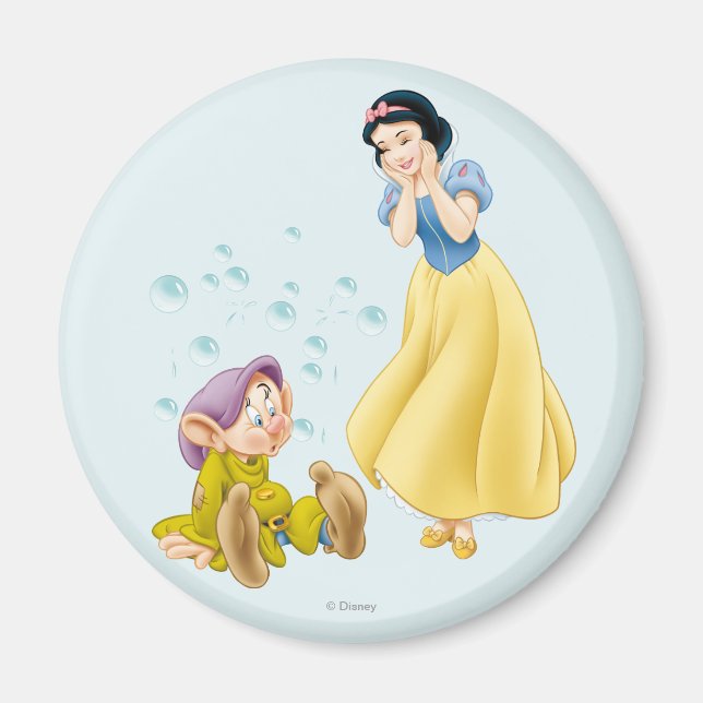 Snow White and Dopey Bubbles Magnet (Front)