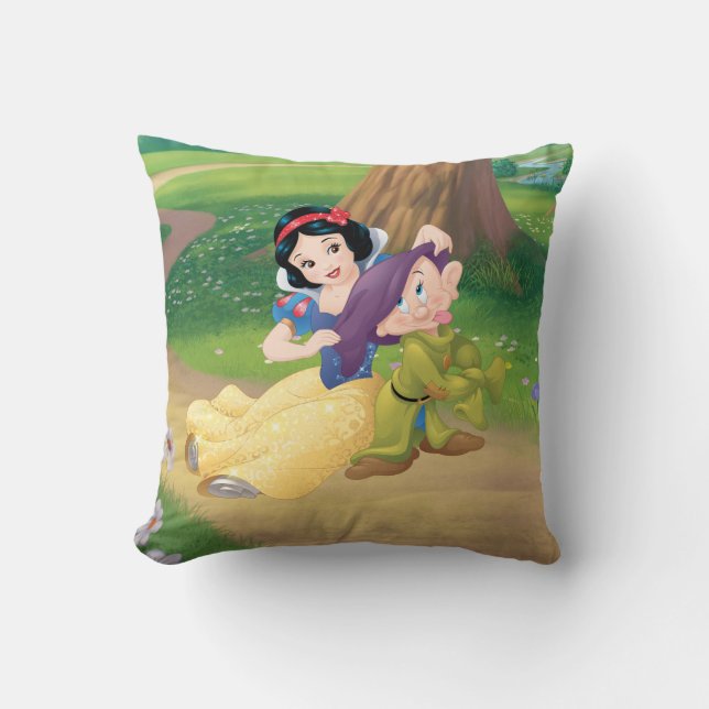 Snow White And Dopey Throw Pillow (Front)