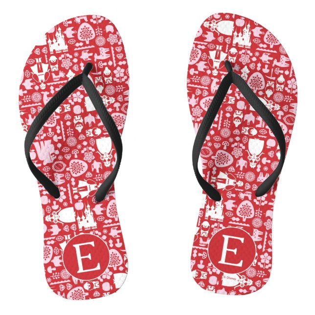 Snow White and Friends Pattern | Monogram Flip Flops (Footbed)