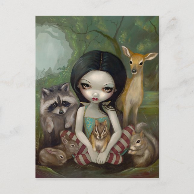 "Snow White and Her Animal Friends" Postcard (Front)