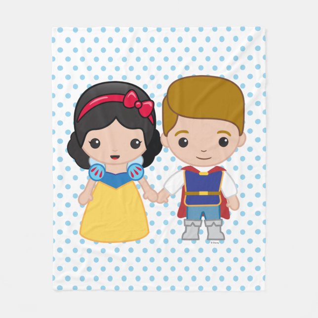 Snow White and Prince Charming Emoji Fleece Blanket (Front)