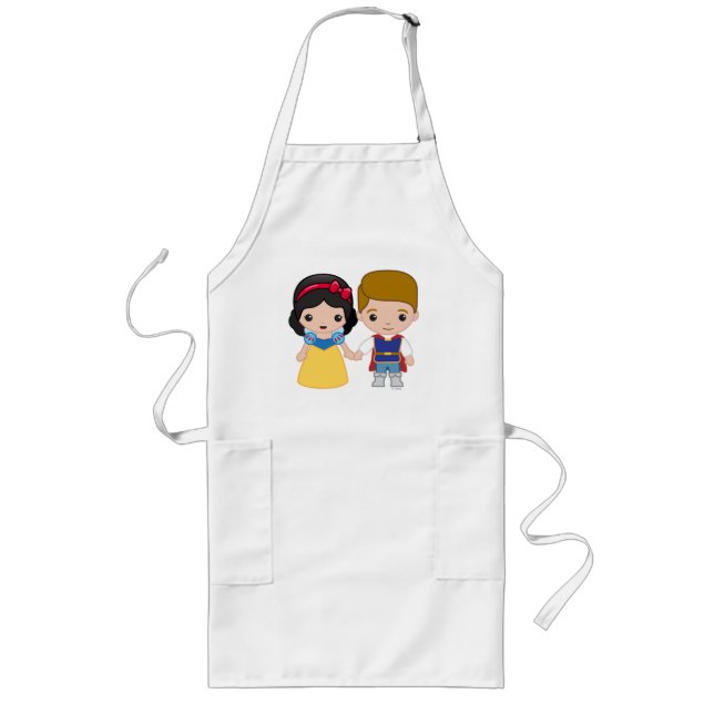Snow White and Prince Charming Emoji Long Apron (Front)