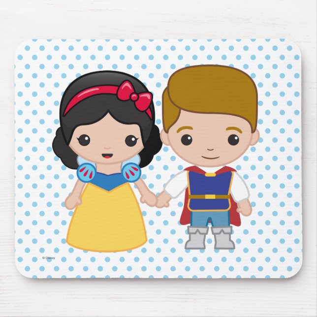 Snow White and Prince Charming Emoji Mouse Pad (Front)