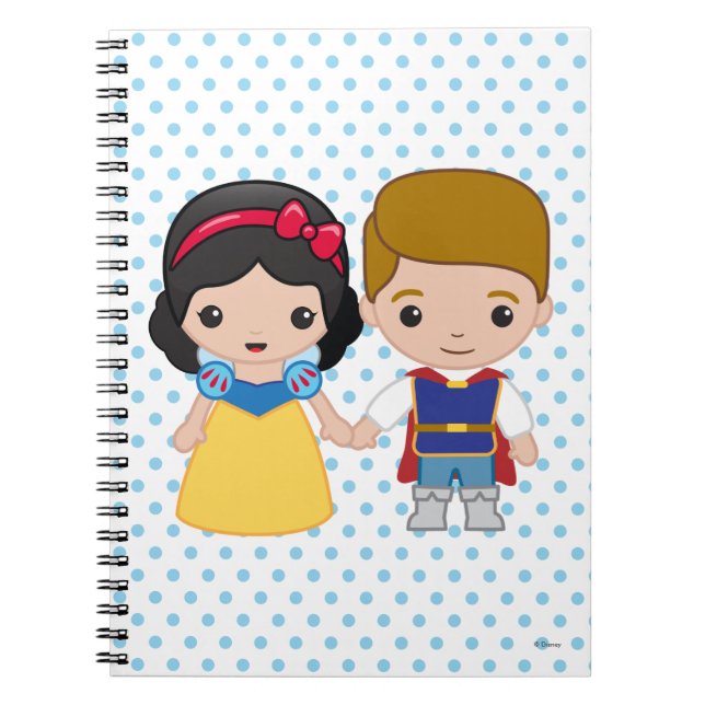 Snow White and Prince Charming Emoji Notebook (Front)