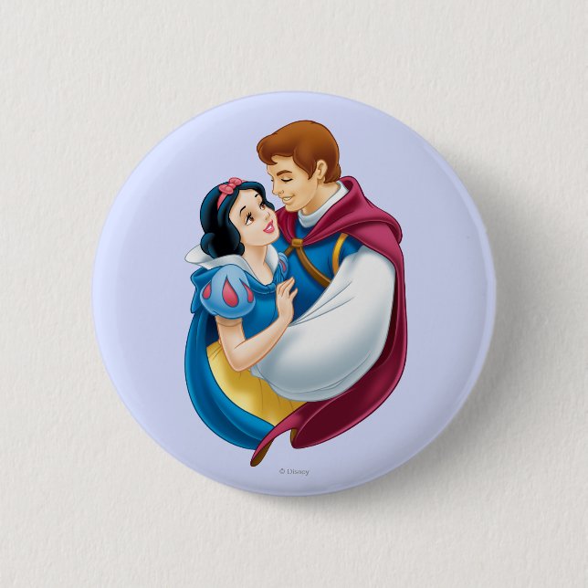 Snow White and Prince Charming Hugging 2 Inch Round Button (Front)