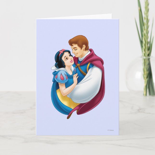 Snow White and Prince Charming Hugging Card (Front)