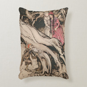 Snow White and Rose Red by Arthur Rackham Accent Pillow