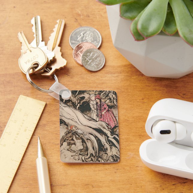 Snow White and Rose Red by Arthur Rackham Keychain (Desk)