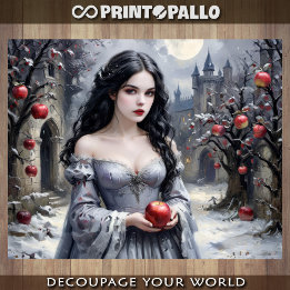 Snow White and the apple - Decoupage  Wrapping Paper Sheet