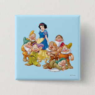 Snow White and the Seven Dwarfs 2 2 Inch Square Button