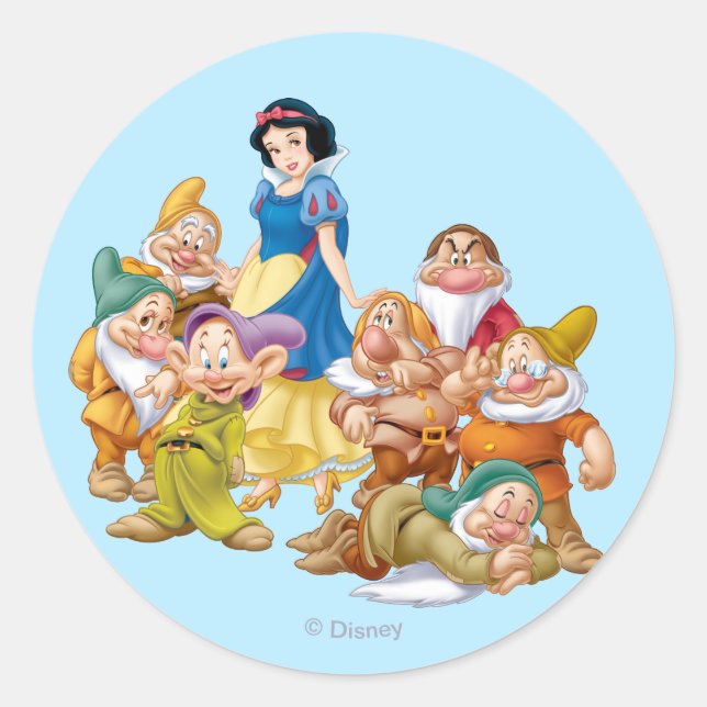 Snow White and the Seven Dwarfs 2 Classic Round Sticker (Front)