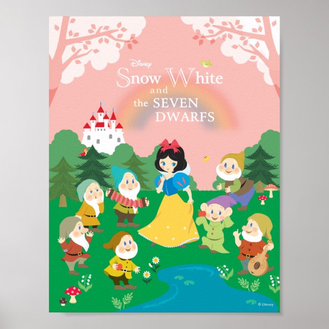 Snow White and the Seven Dwarfs Cartoon Poster (Front)