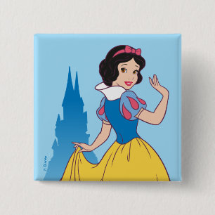 Snow White & Castle Graphic 2 Inch Square Button